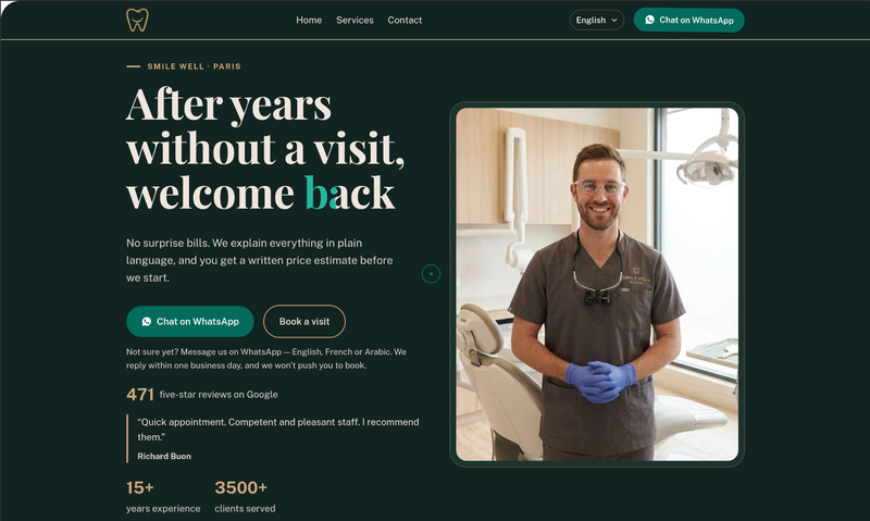 smile-well.site — example website preview